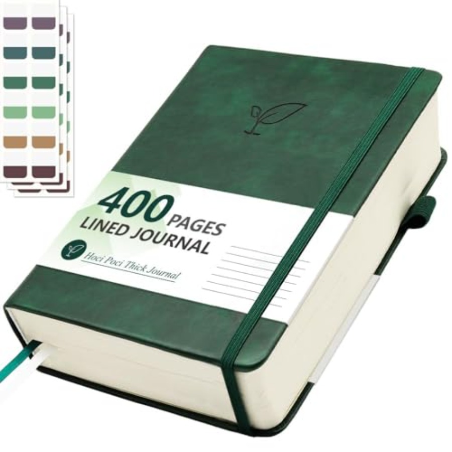 Journal Leather Hardcover - Lined Journal Notebook, 400 Pages Thick