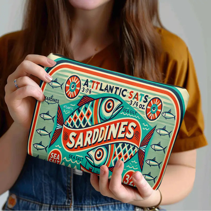 Ideal Stationery & Office Supply - 1pc Sardines Chic Zippered Cosmetic Pouch