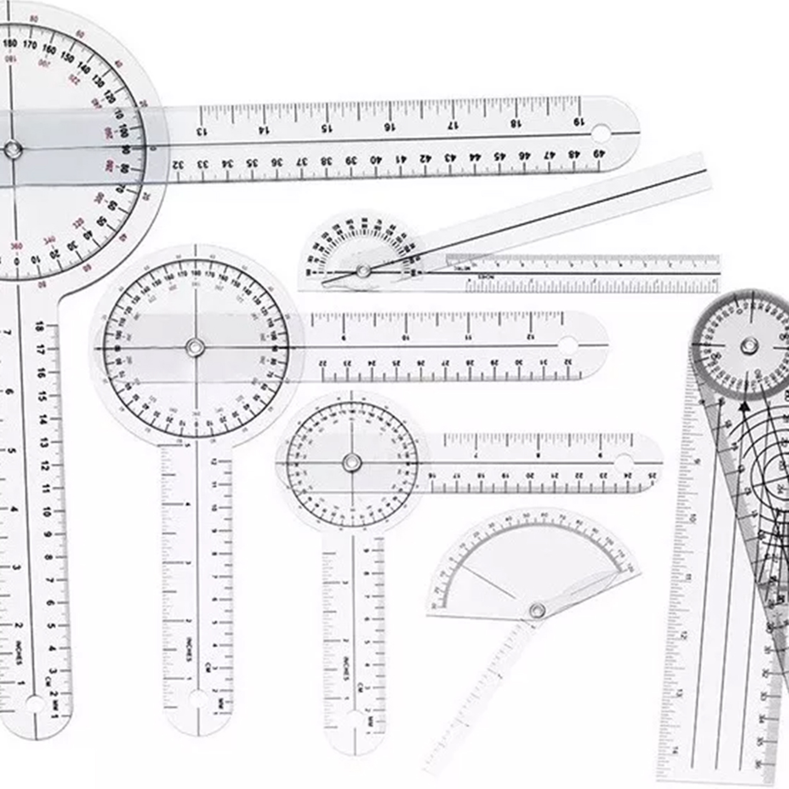 Angle Ruler  Goniometer Set PV - Ruler Set Transparent のレビューと価格