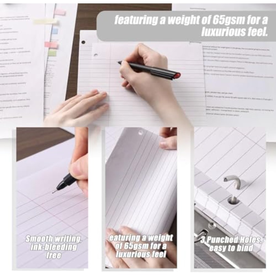 100 Sheets Loose Leaf Paper, 8 - Paper Punch 3 Hole のレビューと価格