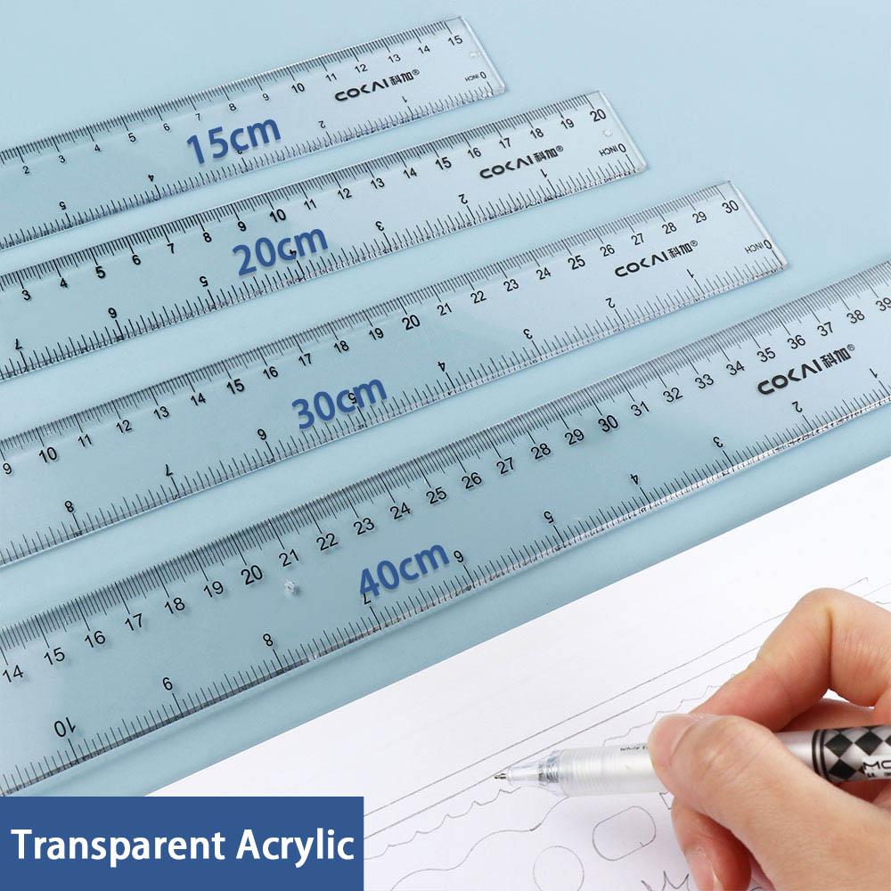 Desk Accessories 15cm 20cm 30c - Ruler Set Transparent のレビューと価格