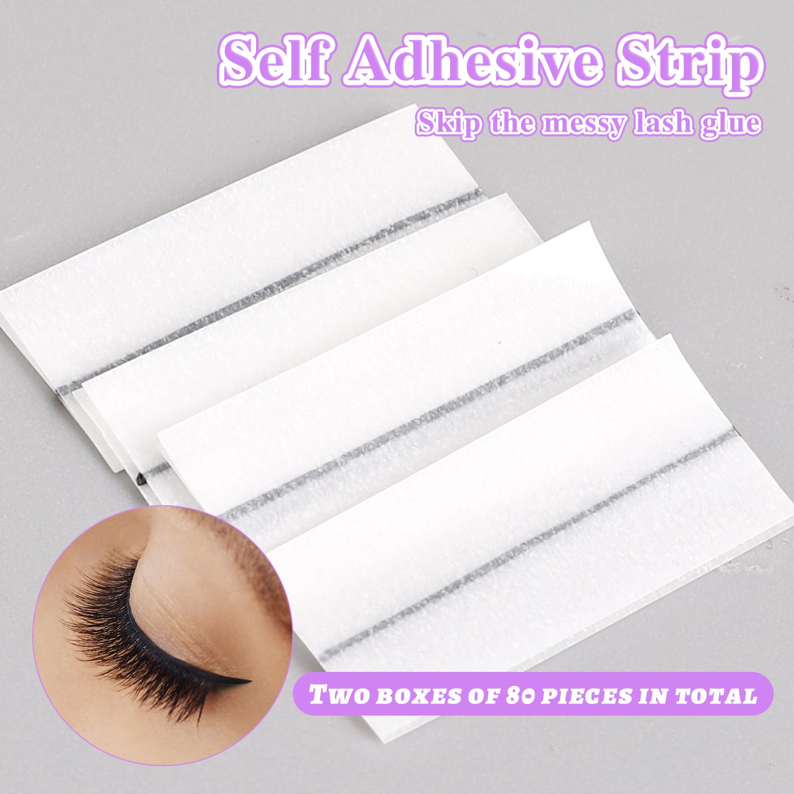 80PCS Eyelash Adhesive Strips, - Glue Stick Pack のレビューと価格