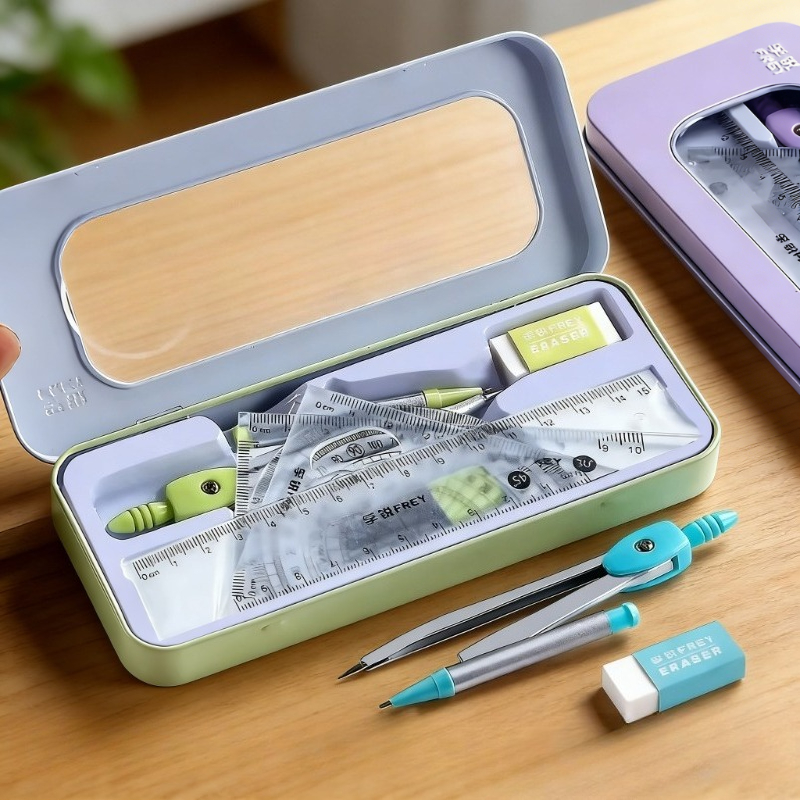 Math Geometry Set with Iron Bo - Compass Geometry Set のレビューと価格