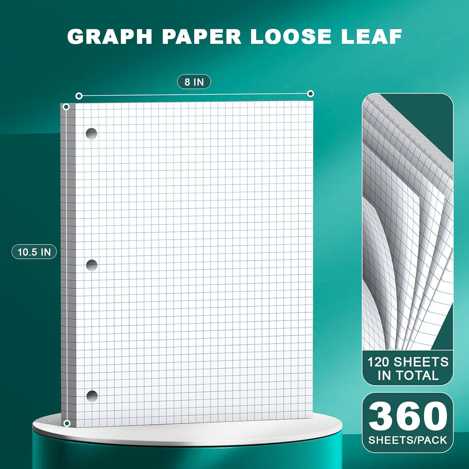 Loose Leaf Graph Paper Noteboo - Paper Punch 3 Hole のレビューと価格