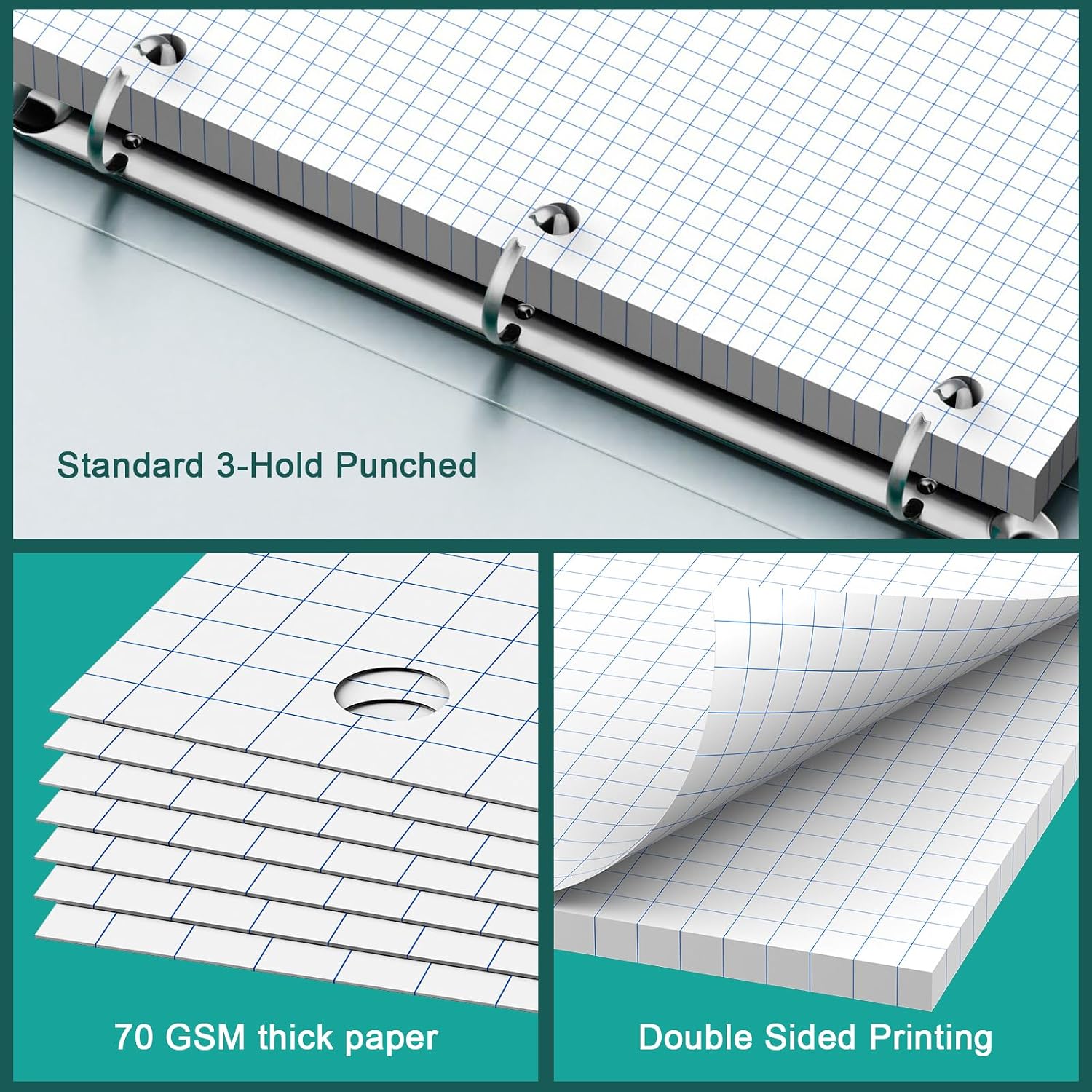 Loose Leaf Graph Paper Noteboo - Paper Punch 3 Hole のレビューと価格
