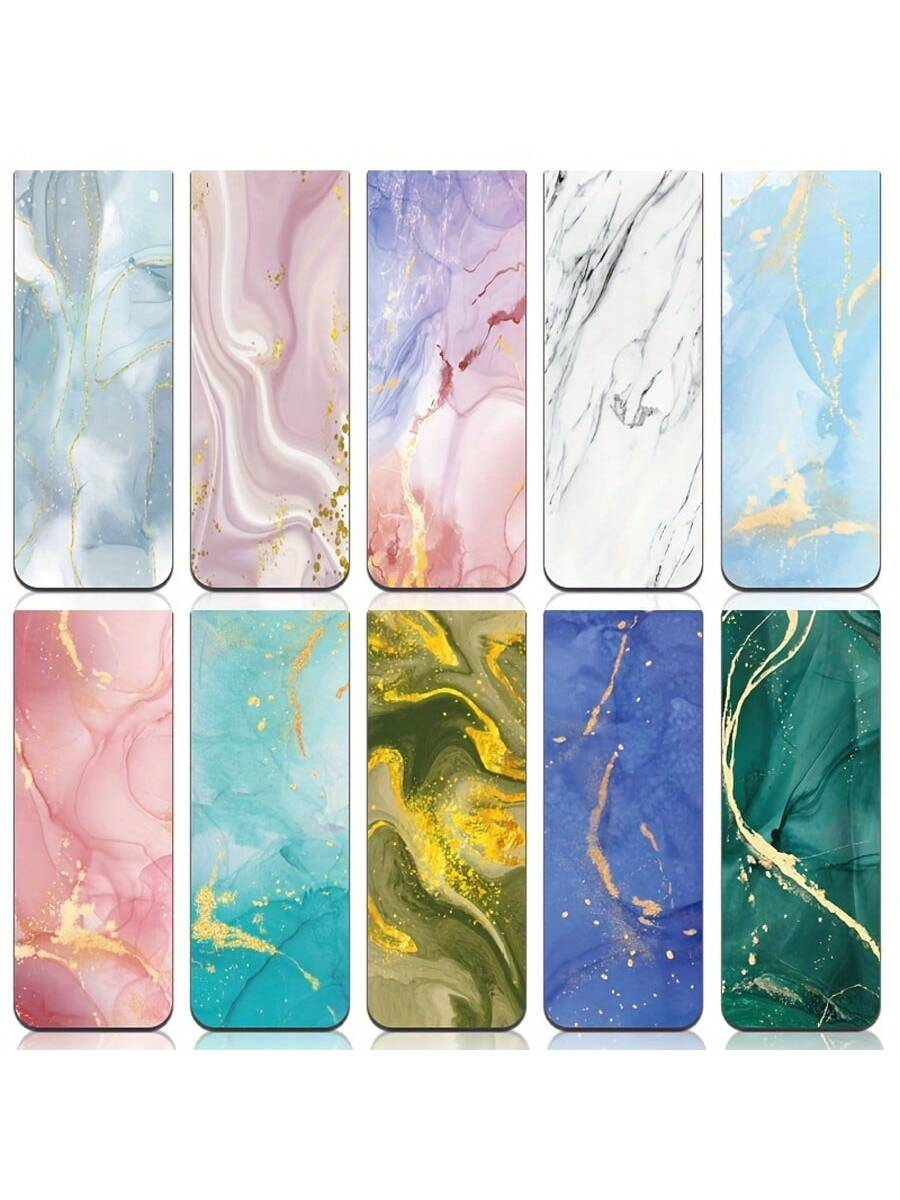 10pcs Assorted Marble Design M - Bookmark Magnetic Clip のレビューと価格