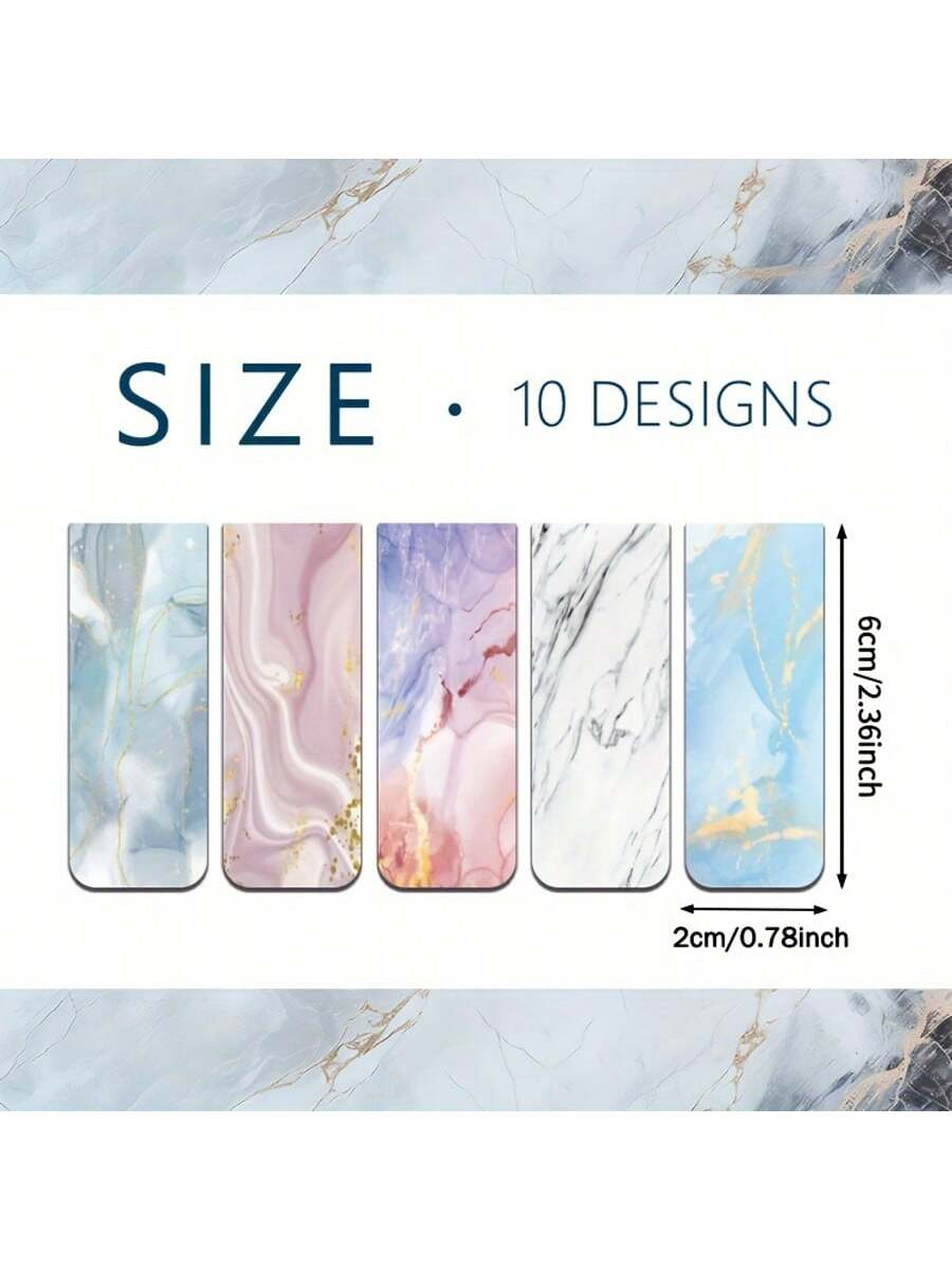10pcs Assorted Marble Design M - Bookmark Magnetic Clip のレビューと価格