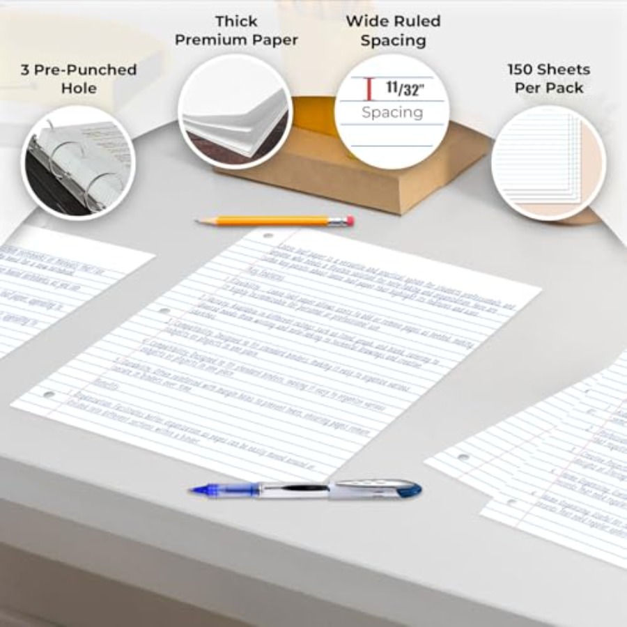 Loose Leaf Paper, 450 Sheets,, - Paper Punch 3 Hole のレビューと価格