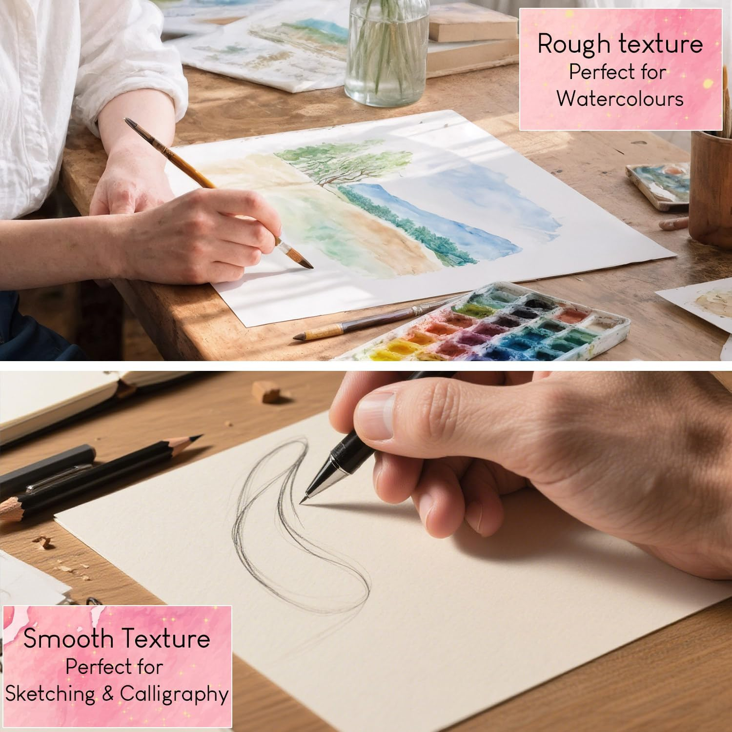 210x210mm Square Watercolor Pa - Art Sketchbook Ring のレビューと価格