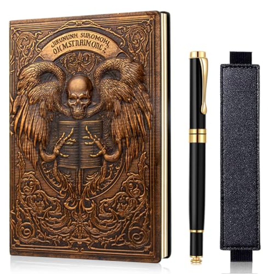 Vintage Skull Embossed Leather - Journal Leather Hardcover のレビューと価格
