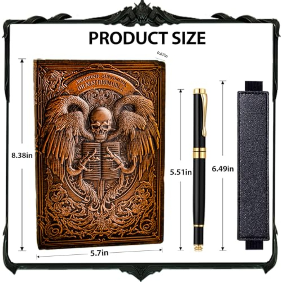 Vintage Skull Embossed Leather - Journal Leather Hardcover のレビューと価格