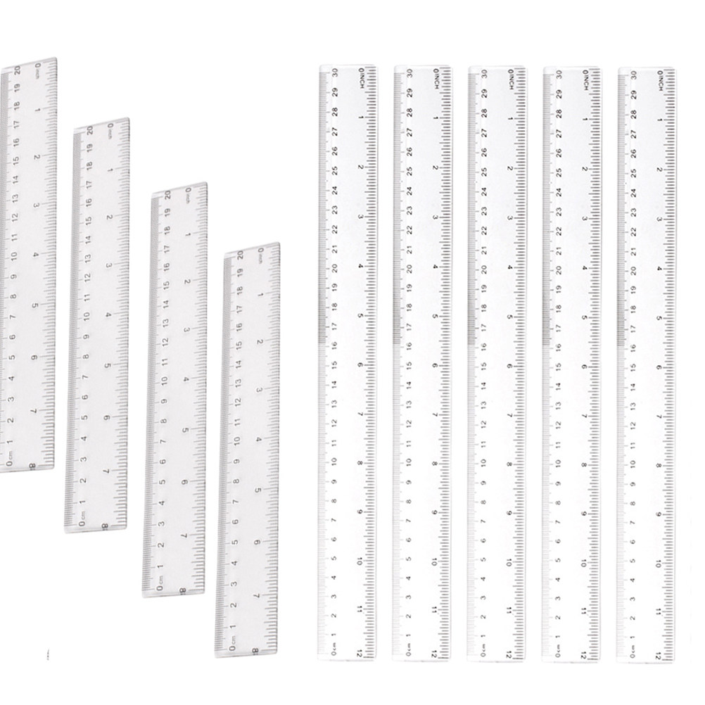 20Pcs Transparent Plastic Stra - Ruler Set Transparent のレビューと価格