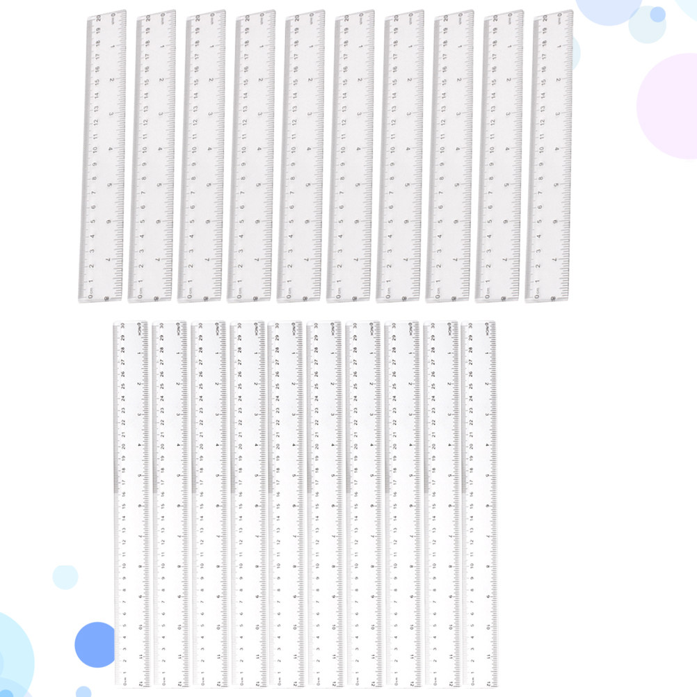 20Pcs Transparent Plastic Stra - Ruler Set Transparent のレビューと価格
