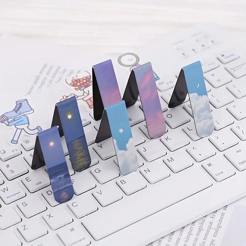 2Pcs Landscape Themed Magnetic - Bookmark Magnetic Clip のレビューと価格