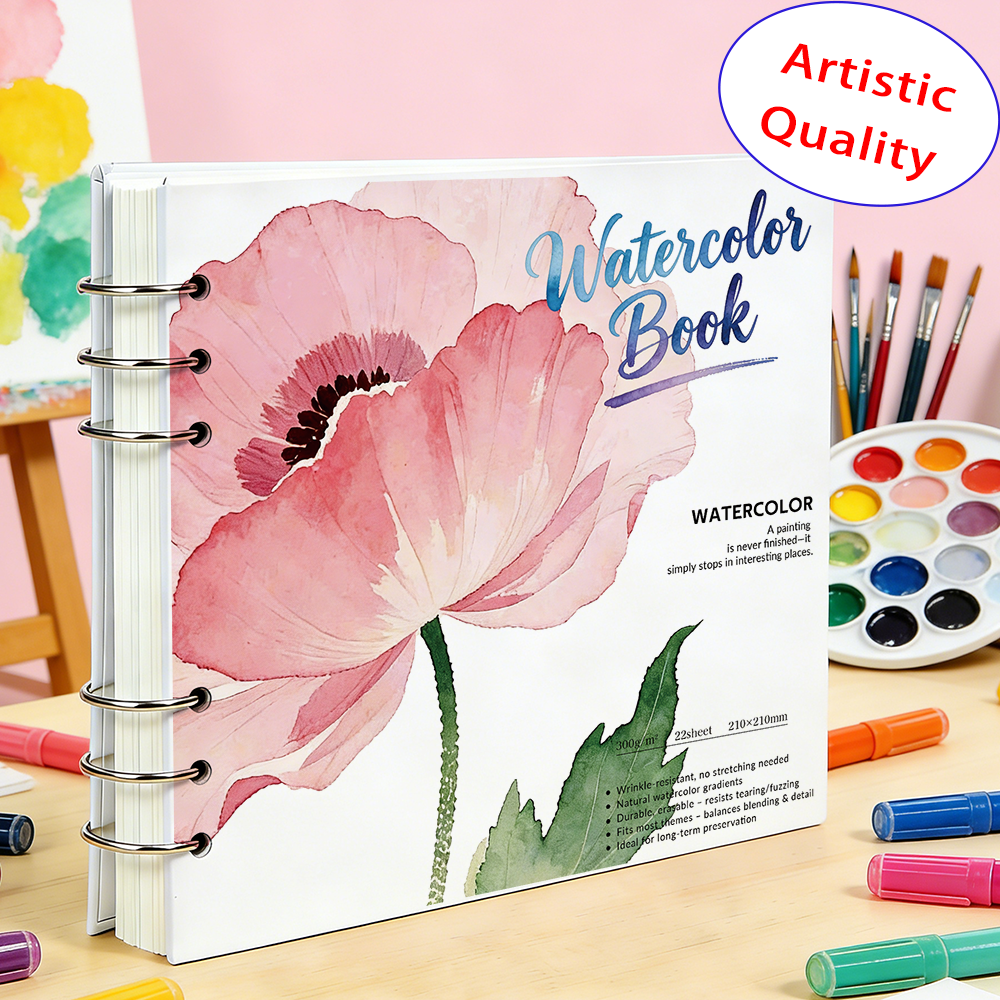 Watercolor Book 210x210mm 300G - Art Sketchbook Ring のレビューと価格