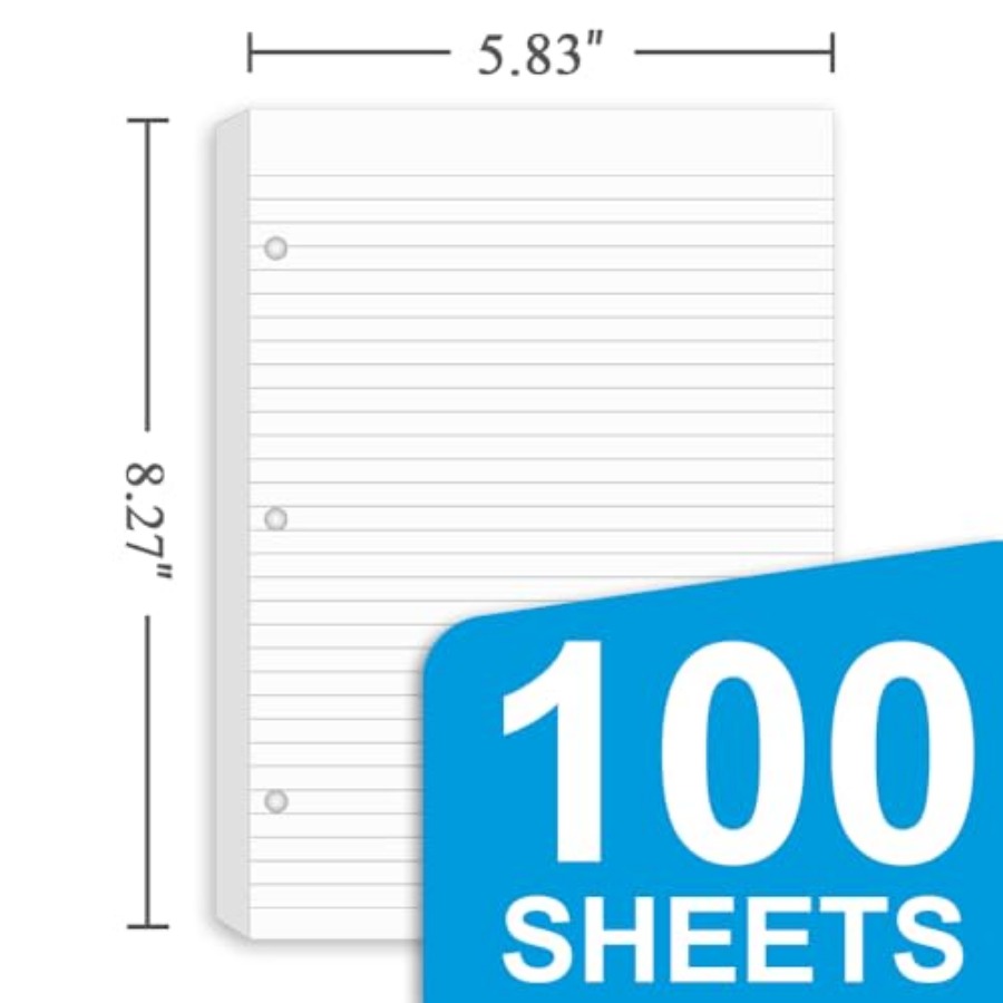 3 Pack Half Letter Lined Paper - Paper Punch 3 Hole のレビューと価格