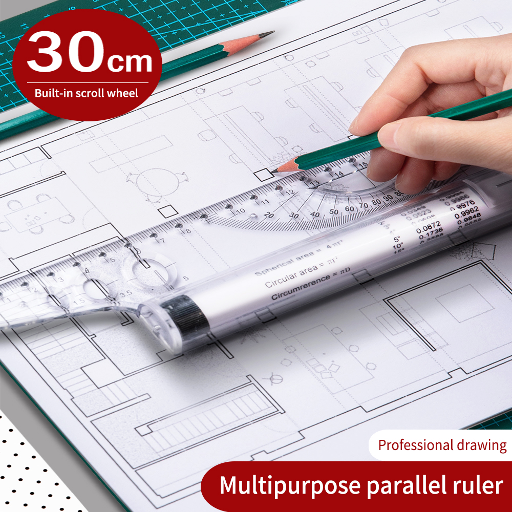 30cm Transparent Parallel Roll - Ruler Set Transparent のレビューと価格