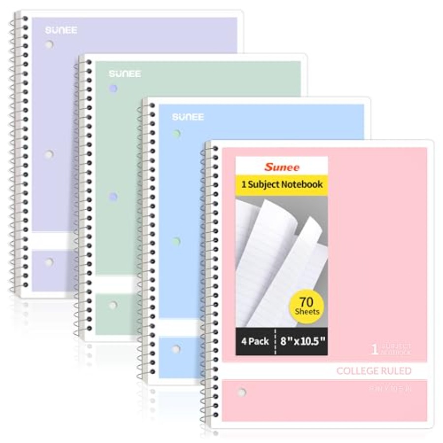Spiral Notebooks, 1-Subject, 4 - Paper Punch 3 Hole のレビューと価格
