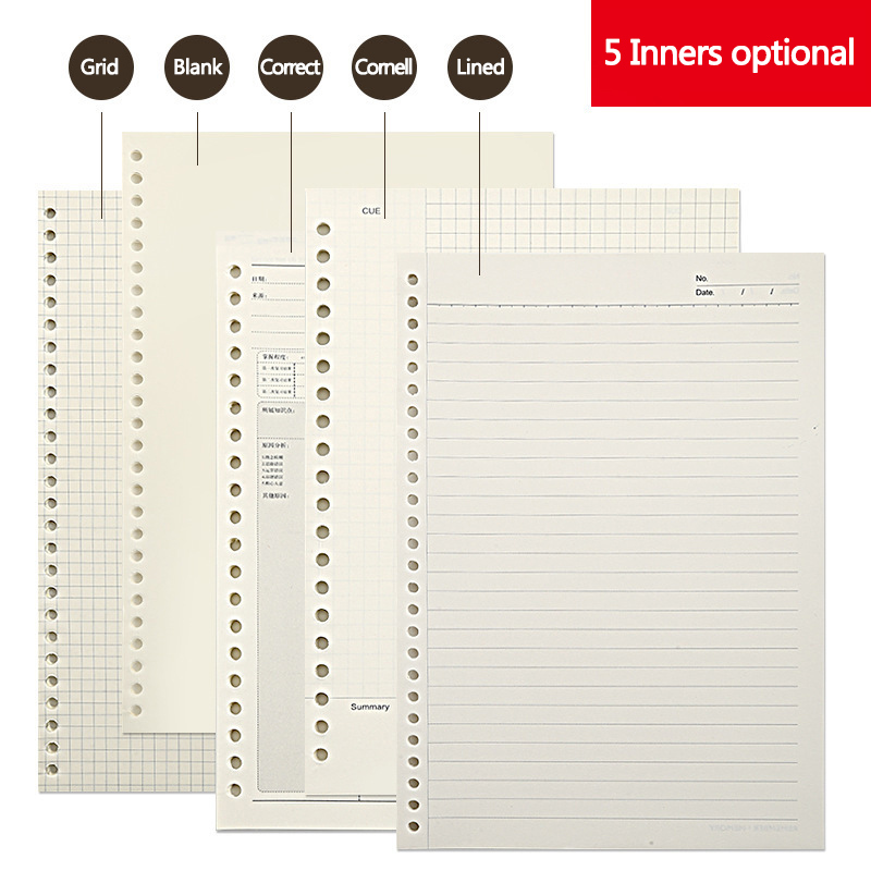 A5 B5 Line Grid 20Holes Loose- - Notebook Dotted A5 のレビューと価格