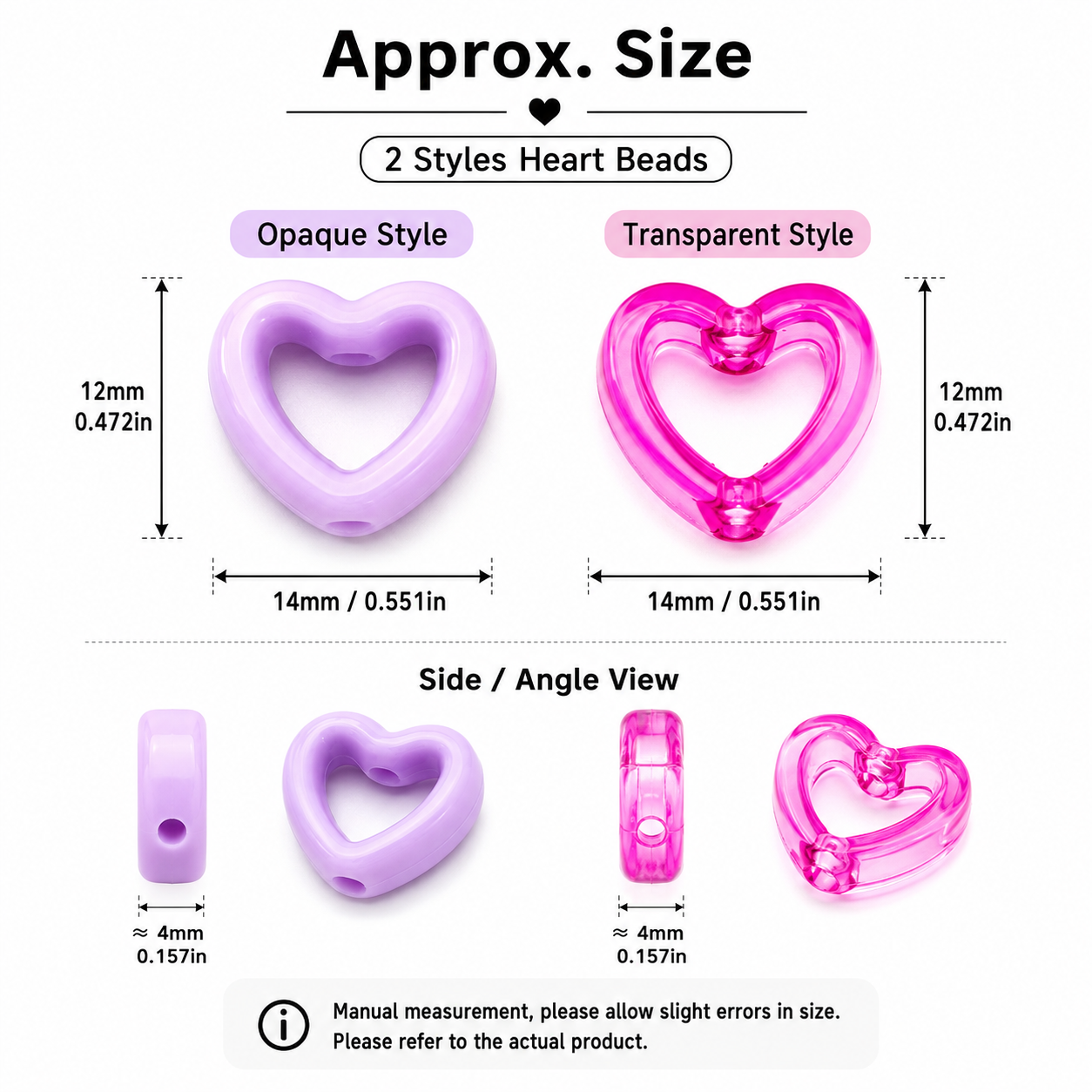 30Pcs Multicolor Clear Heart A - Stationery Supplier のレビューと価格