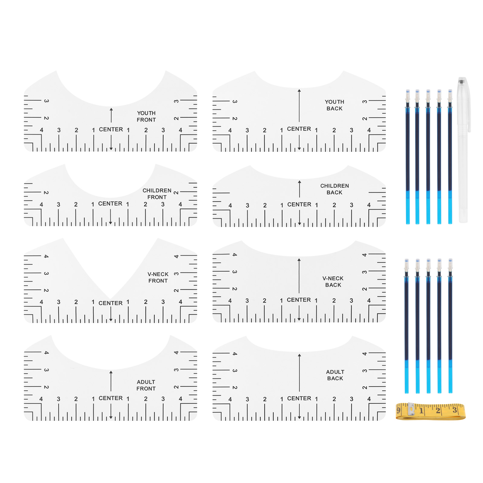 Transparent T-shirt Ruler Guid - Ruler Set Transparent のレビューと価格