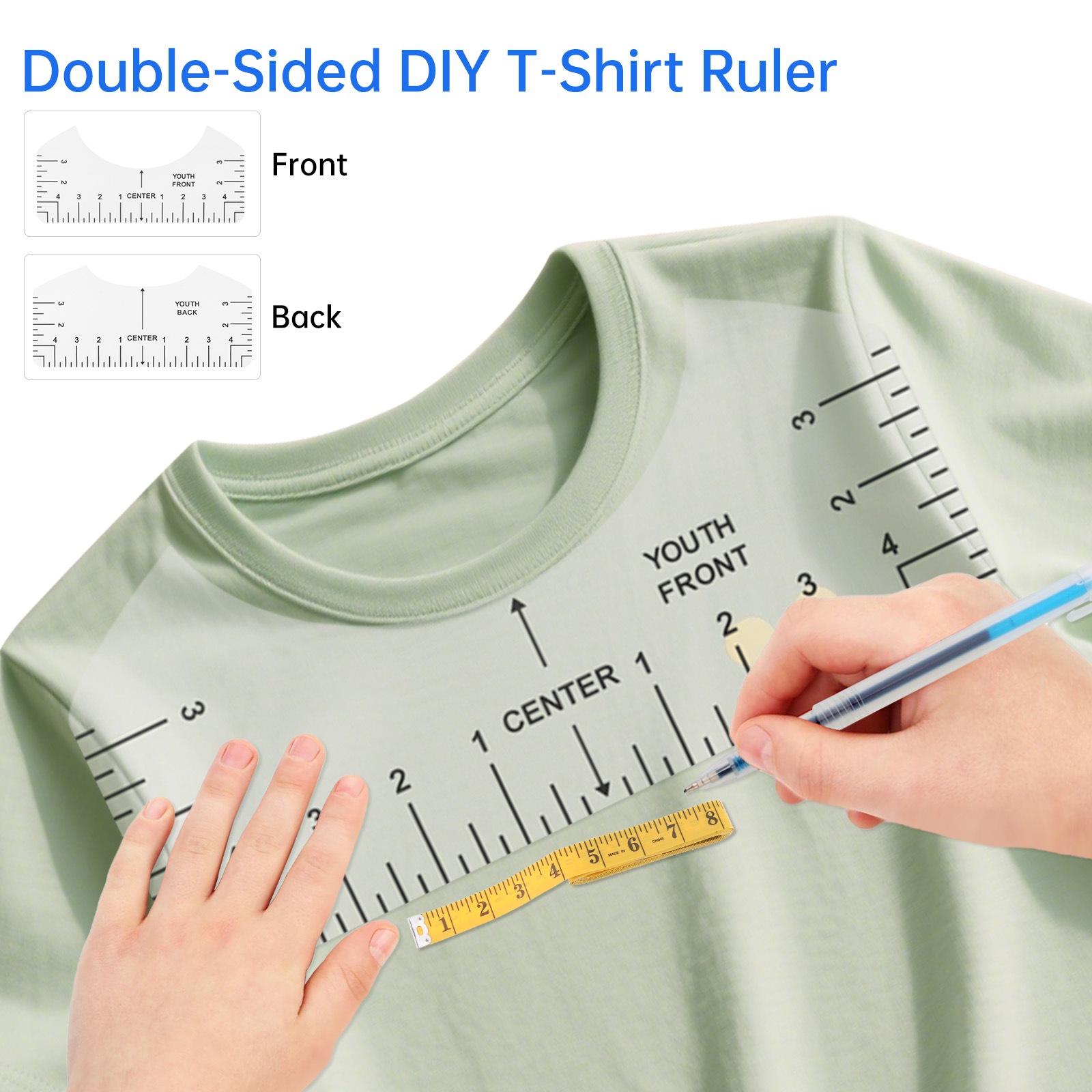 Transparent T-shirt Ruler Guid - Ruler Set Transparent のレビューと価格