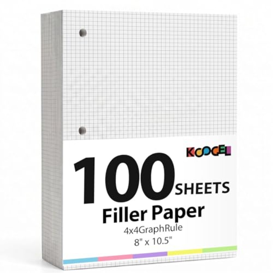 Graph Paper Filler Paper, 100  - Paper Punch 3 Hole のレビューと価格