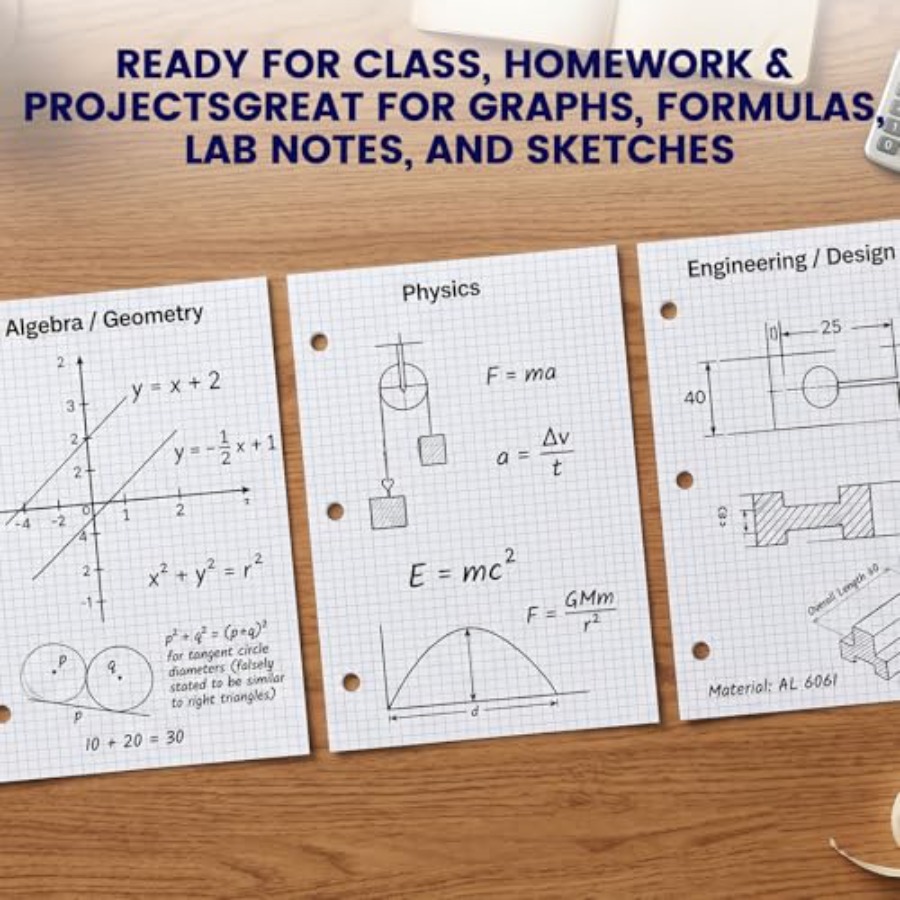 Graph Paper Filler Paper, 100  - Paper Punch 3 Hole のレビューと価格