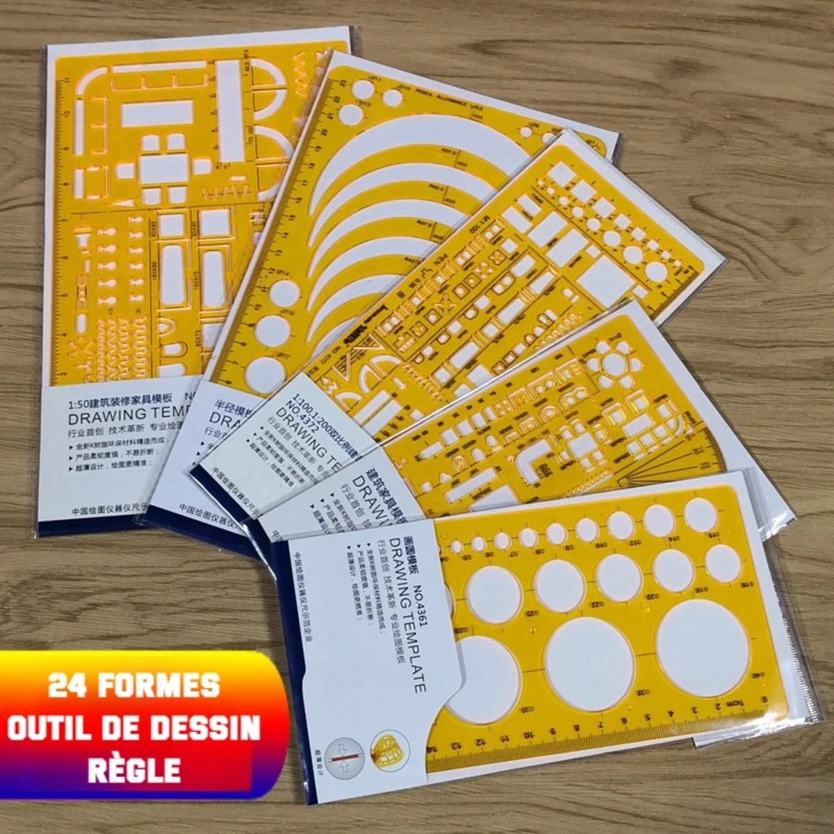 Geometric Drawing Template Set - Ruler Set Transparent のレビューと価格