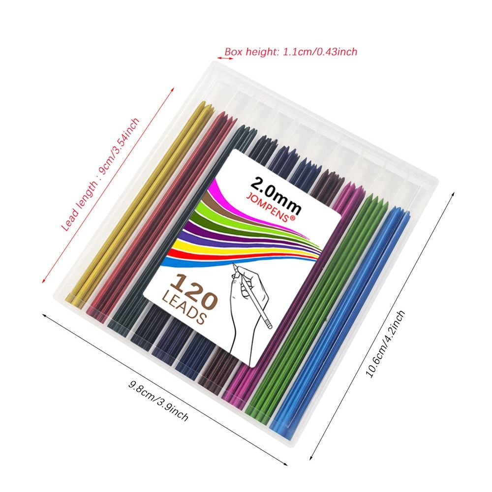 120pcs 2.0mm Lead Pencil Refil - Mechanical Pencil Lead のレビューと価格
