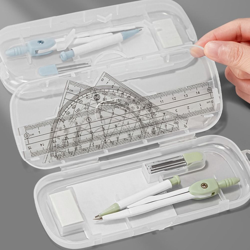 8PCS/Set Plastic Ruler Compass - Ruler Set Transparent のレビューと価格