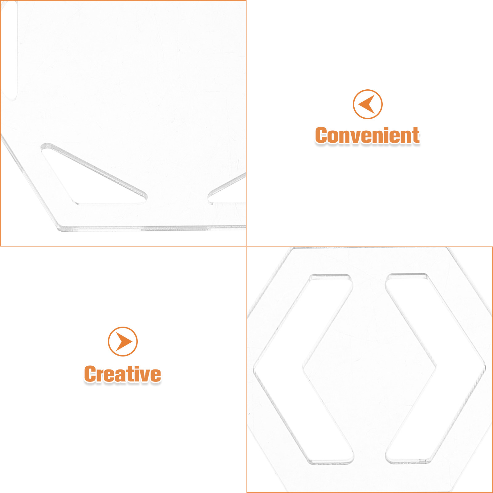 5Pcs Hexagon Quilting Template - Ruler Set Transparent のレビューと価格