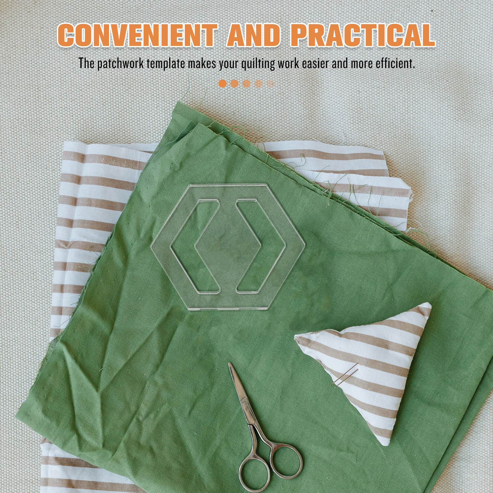 5Pcs Hexagon Quilting Template - Ruler Set Transparent のレビューと価格