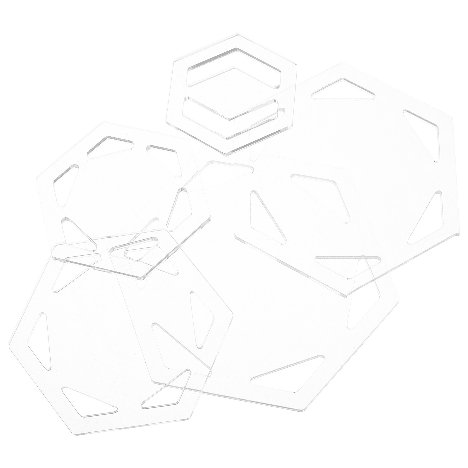 5Pcs Hexagon Quilting Template - Ruler Set Transparent のレビューと価格