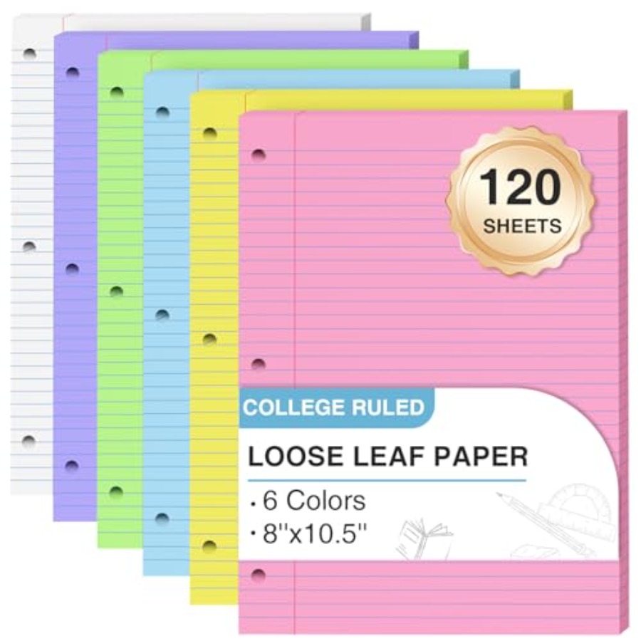 120 Sheets Loose Leaf Paper 8  - Paper Punch 3 Hole のレビューと価格
