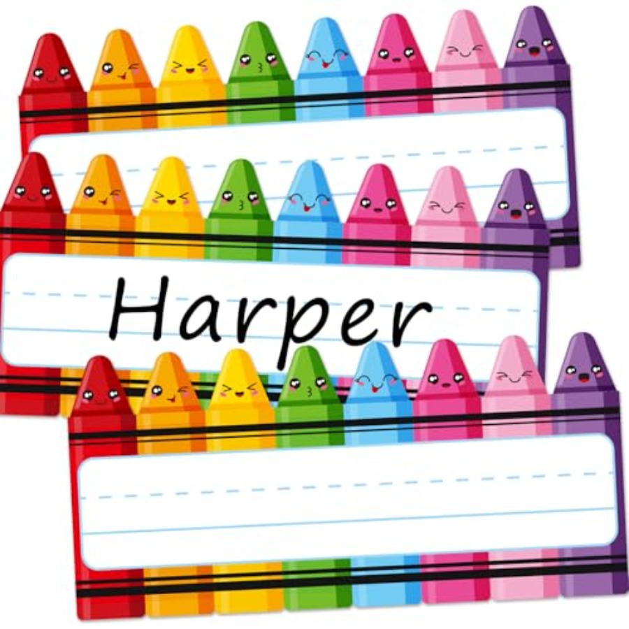 60Pcs s Name Tags Cartoon Expr - Desk Name Plate のレビューと価格