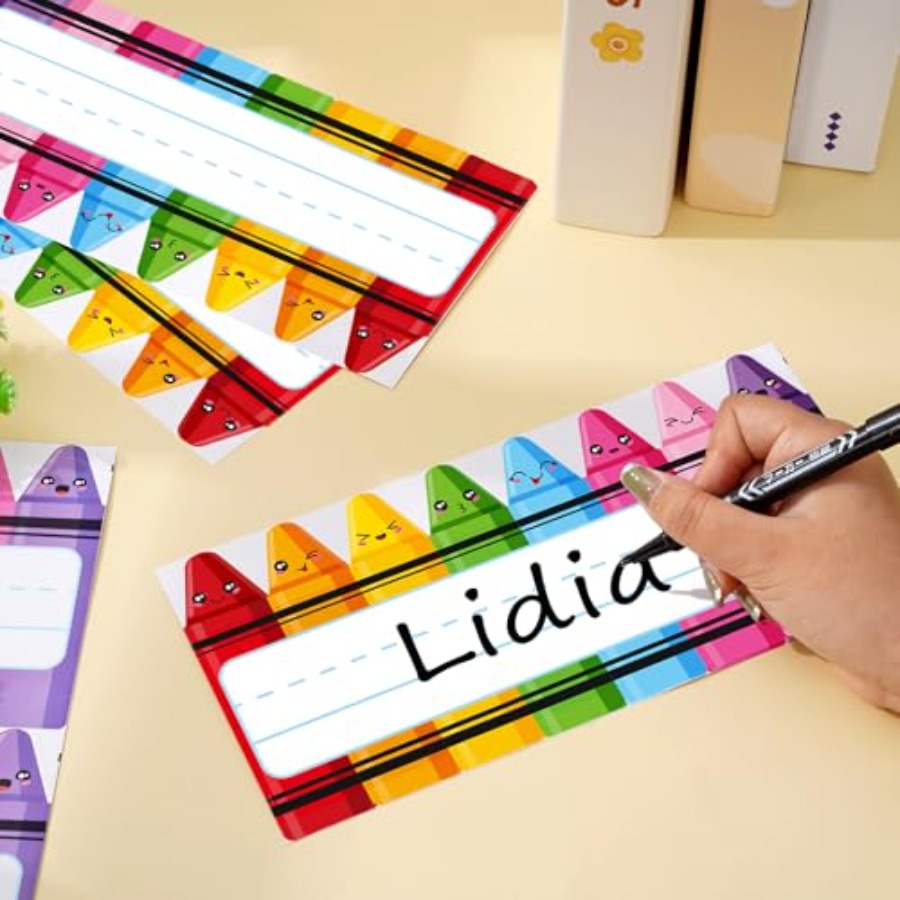 60Pcs s Name Tags Cartoon Expr - Desk Name Plate のレビューと価格