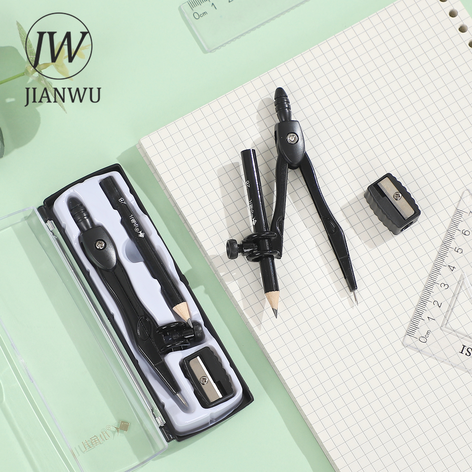 JIANWU Black Metal Compass Geo - Compass Geometry Set のレビューと価格