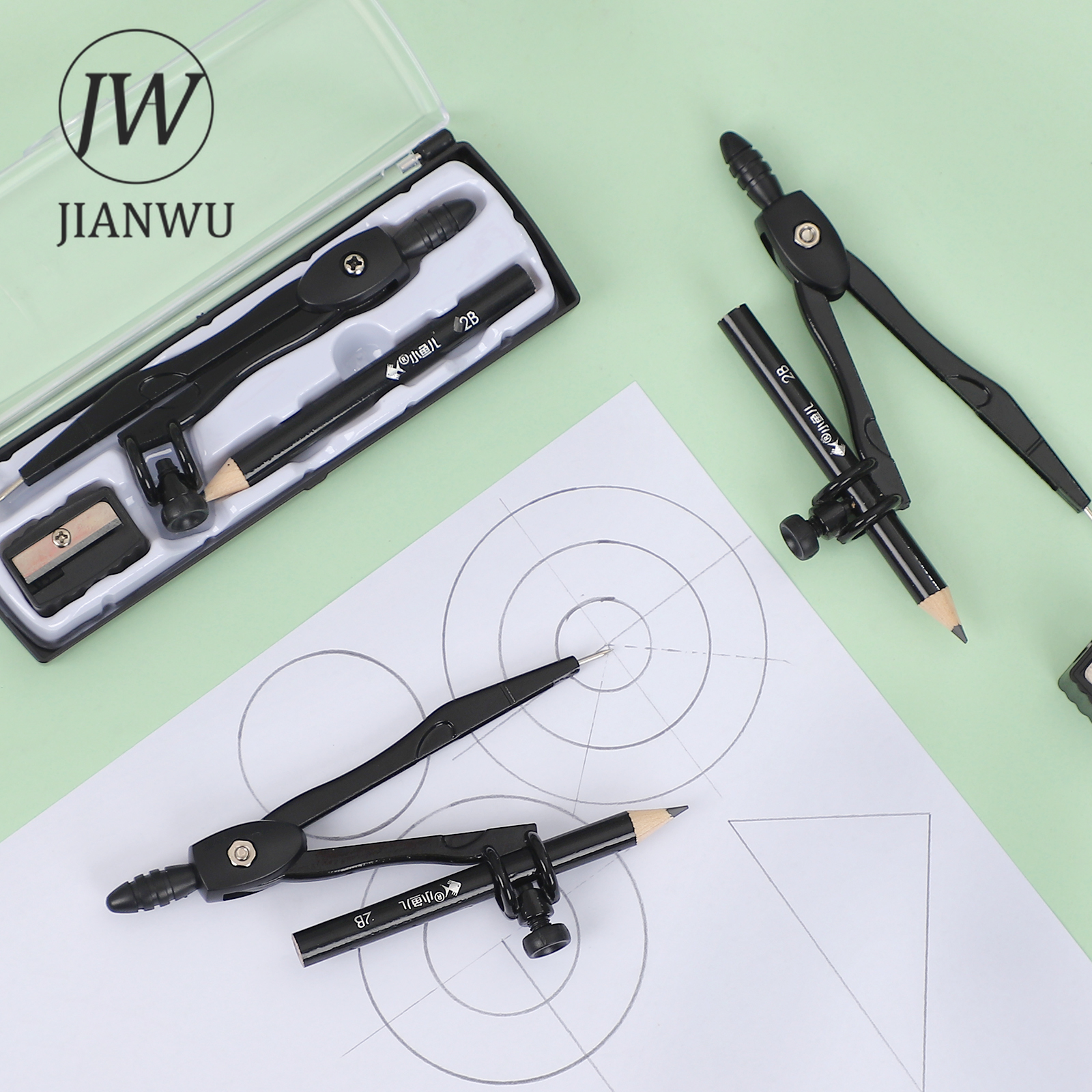 JIANWU Black Metal Compass Geo - Compass Geometry Set のレビューと価格