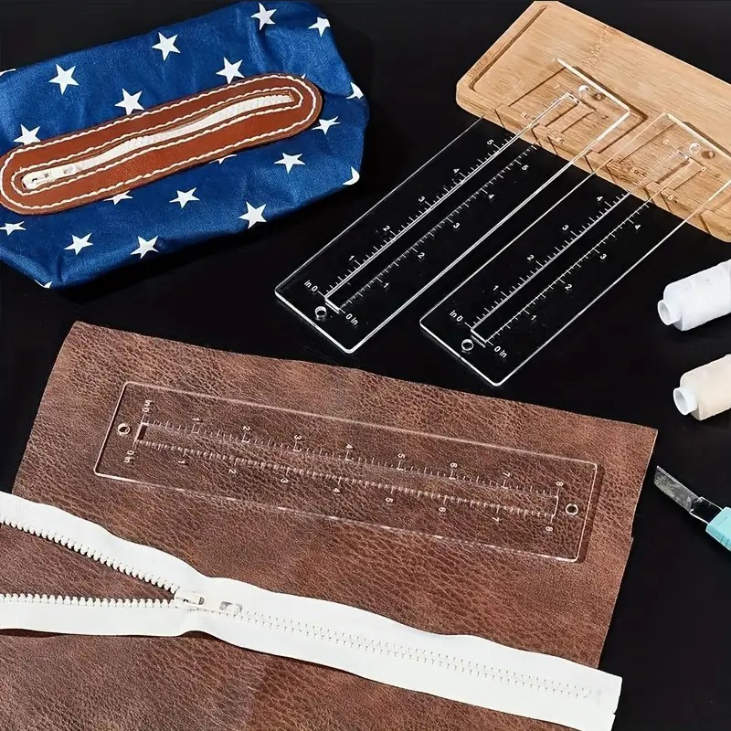 [YU]3pcs Acrylic Zipper Templa - Ruler Set Transparent のレビューと価格