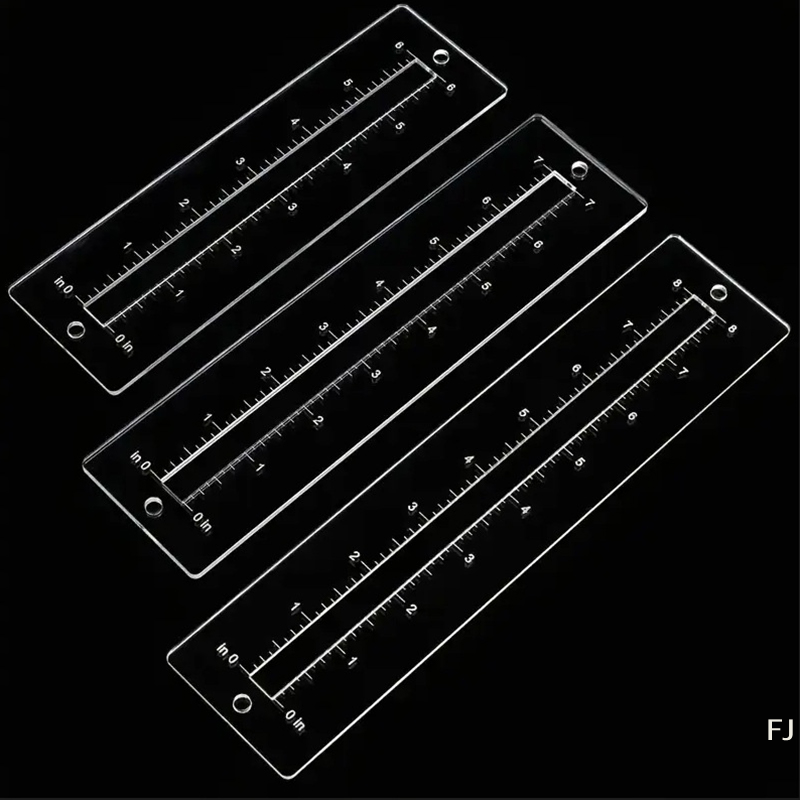 [YU]3pcs Acrylic Zipper Templa - Ruler Set Transparent のレビューと価格