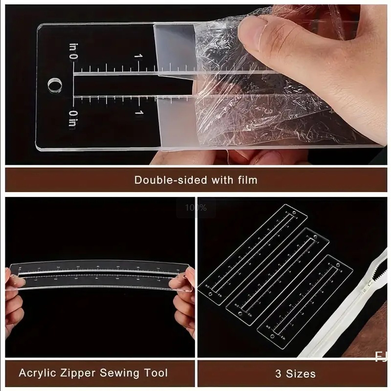 [YU]3pcs Acrylic Zipper Templa - Ruler Set Transparent のレビューと価格