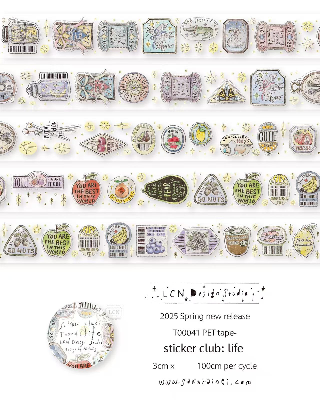 1 Loop LCN Vintage Sticker Clu - Washi Tape Set のレビューと価格