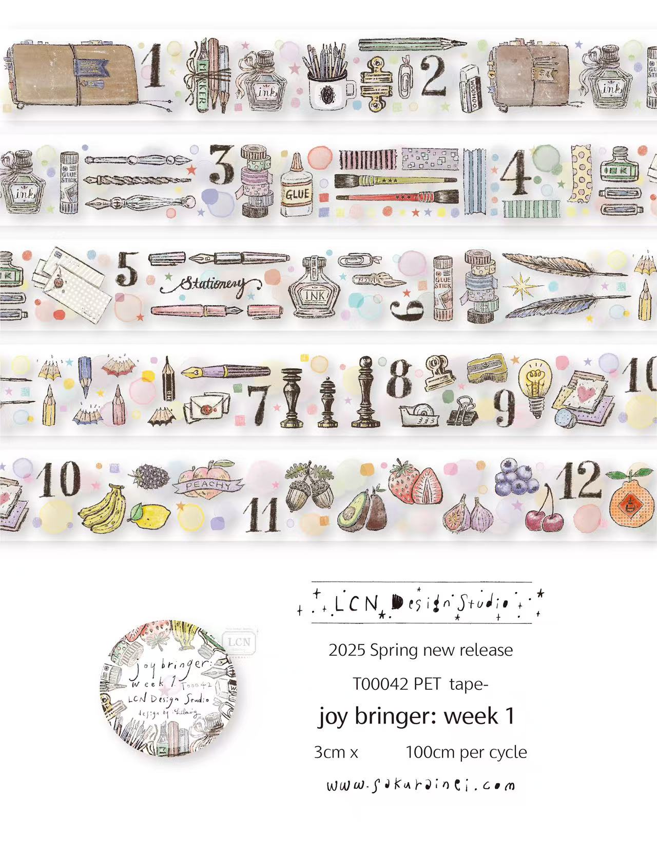 1 Loop LCN Vintage Sticker Clu - Washi Tape Set のレビューと価格
