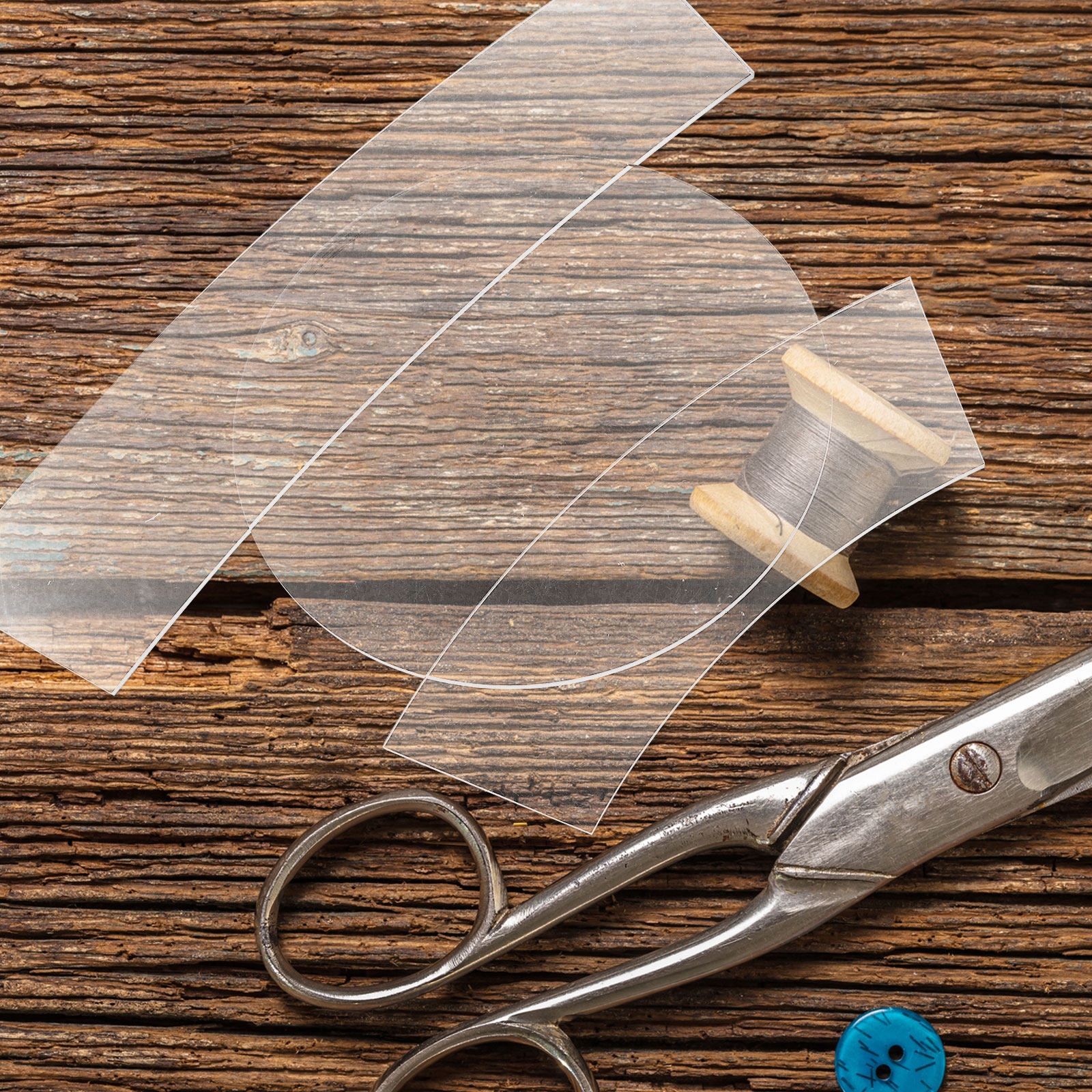 3Pcs Transparent Acrylic Bucke - Ruler Set Transparent のレビューと価格