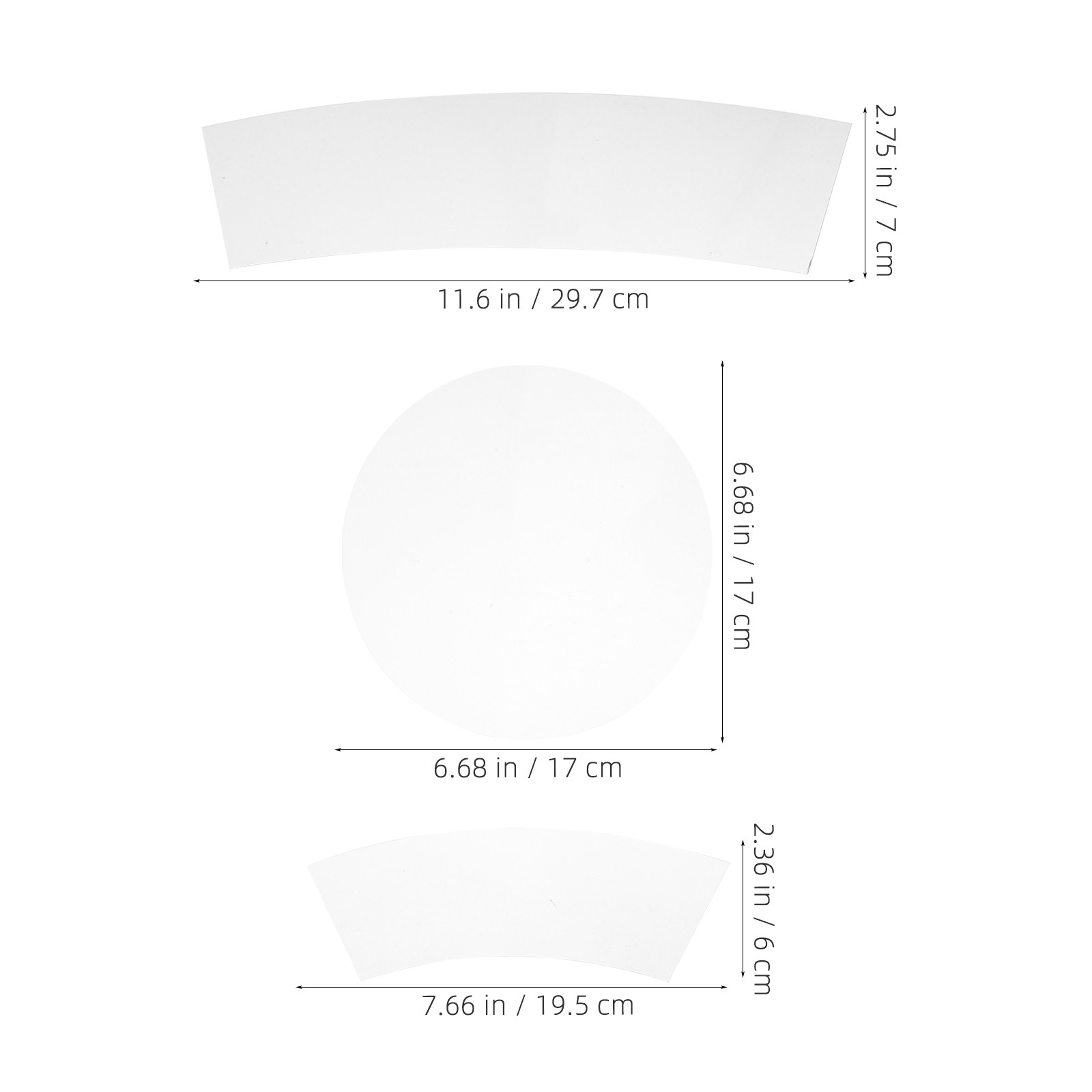 3Pcs Transparent Acrylic Bucke - Ruler Set Transparent のレビューと価格