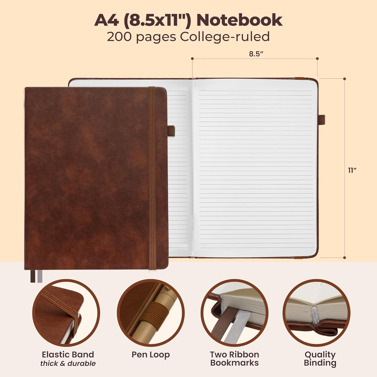 A4 Leather Journal Notebook 8. - Journal Leather Hardcover のレビューと価格