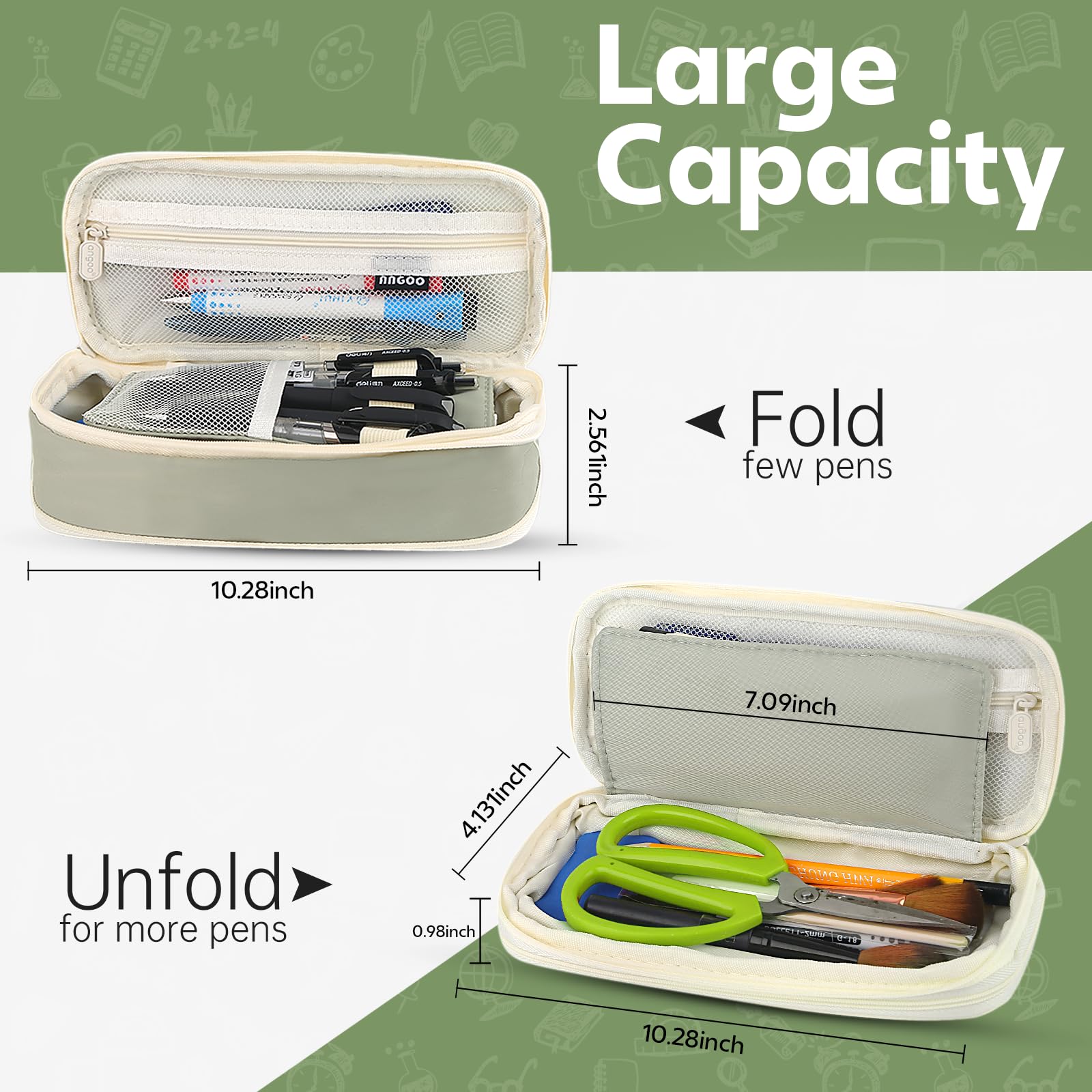 Large-capacity green pencil ca - Ideal Stationery & Office Supply のレビューと価格