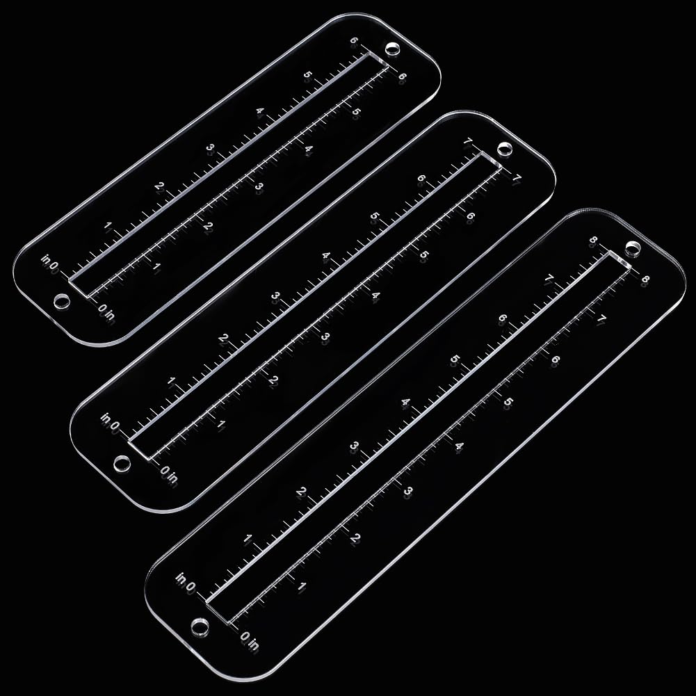 3Pcs, 3 sizes zipper making te - Ruler Set Transparent のレビューと価格
