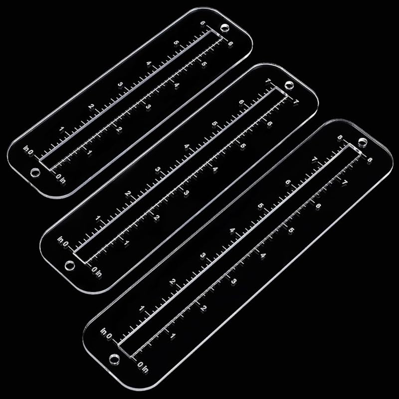 3Pcs, 3 sizes zipper making te - Ruler Set Transparent のレビューと価格